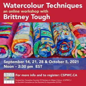 Banner - Watercolour Techniques An ONLINE watercolour workshop with Brittney Tough