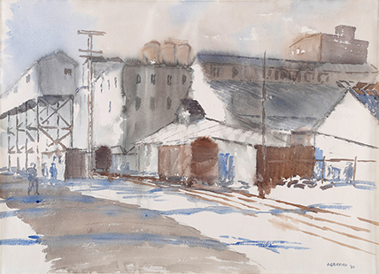 Griffith, Julius, 1956, Sheds on the Docks Montreal, 71x92