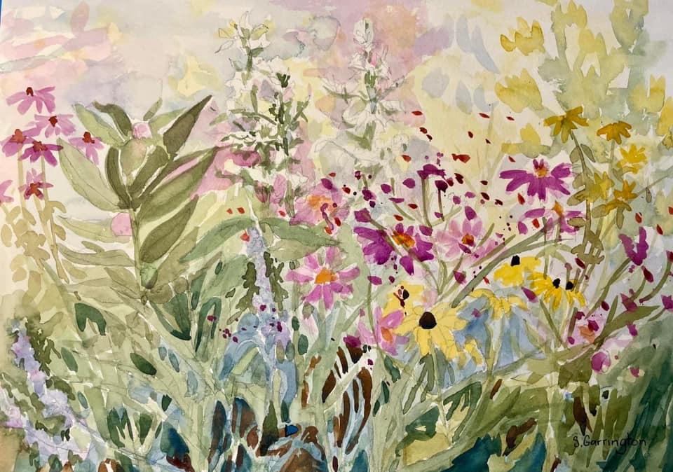 Watercolour painting by Susan Garrington, done en Plein Air